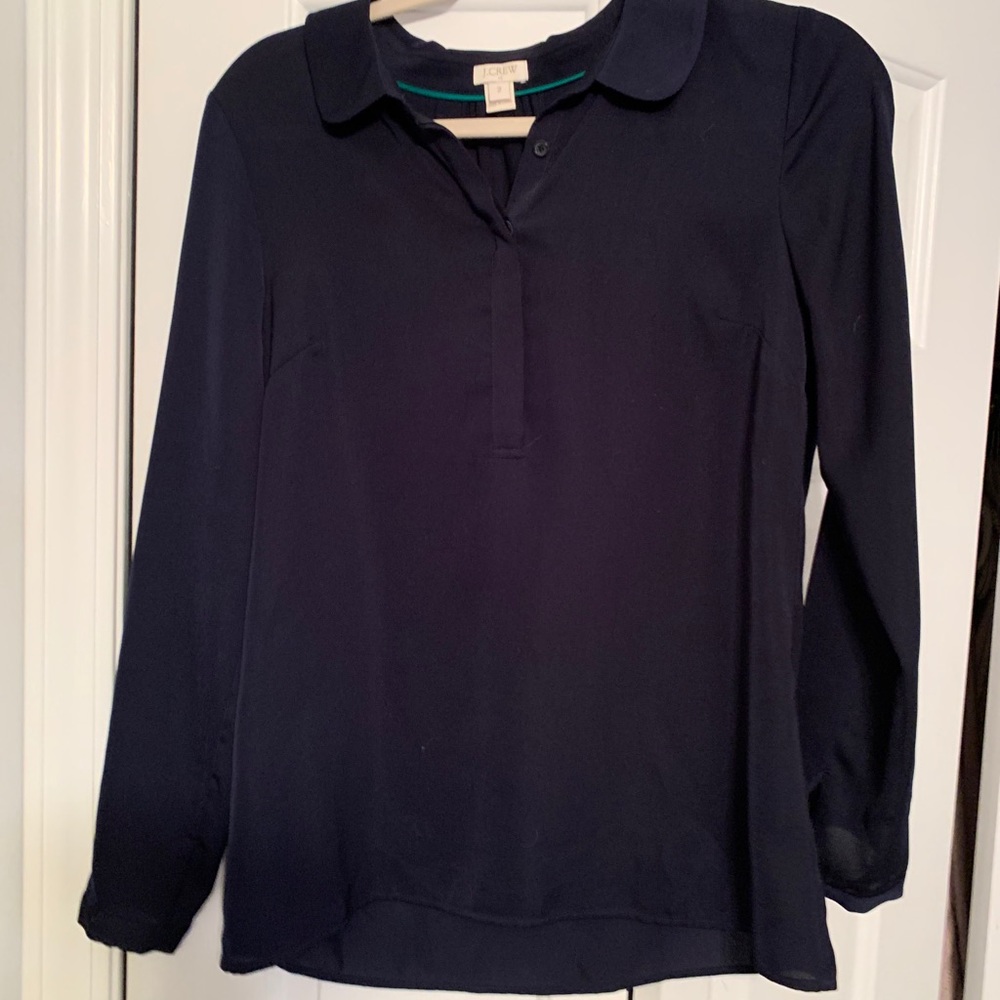 J Crew navy blouse
